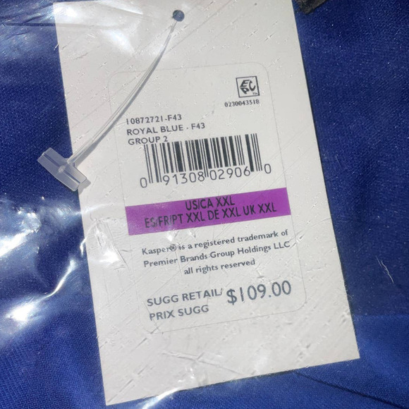 KASPER Women's Charlotte V-Neck Ruffle-Trim Maxi Dress XXL Royal Blue NWT - Picture 4 of 6